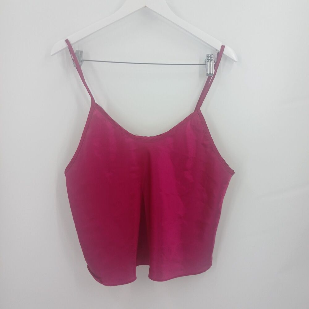womans vintage copacabana size small red satin camisole tank top